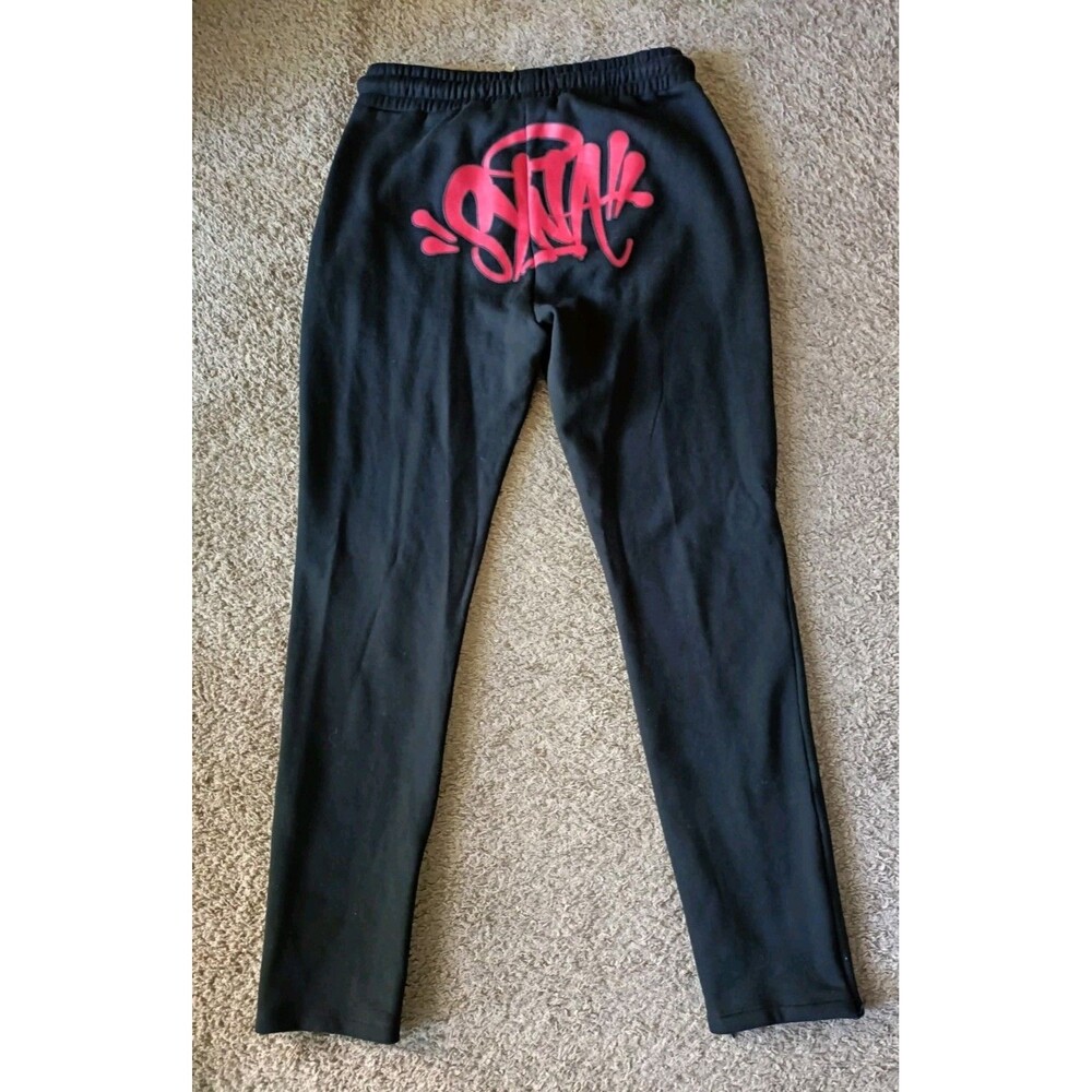 Syna World Track Pants Men's XL Black Embroidered